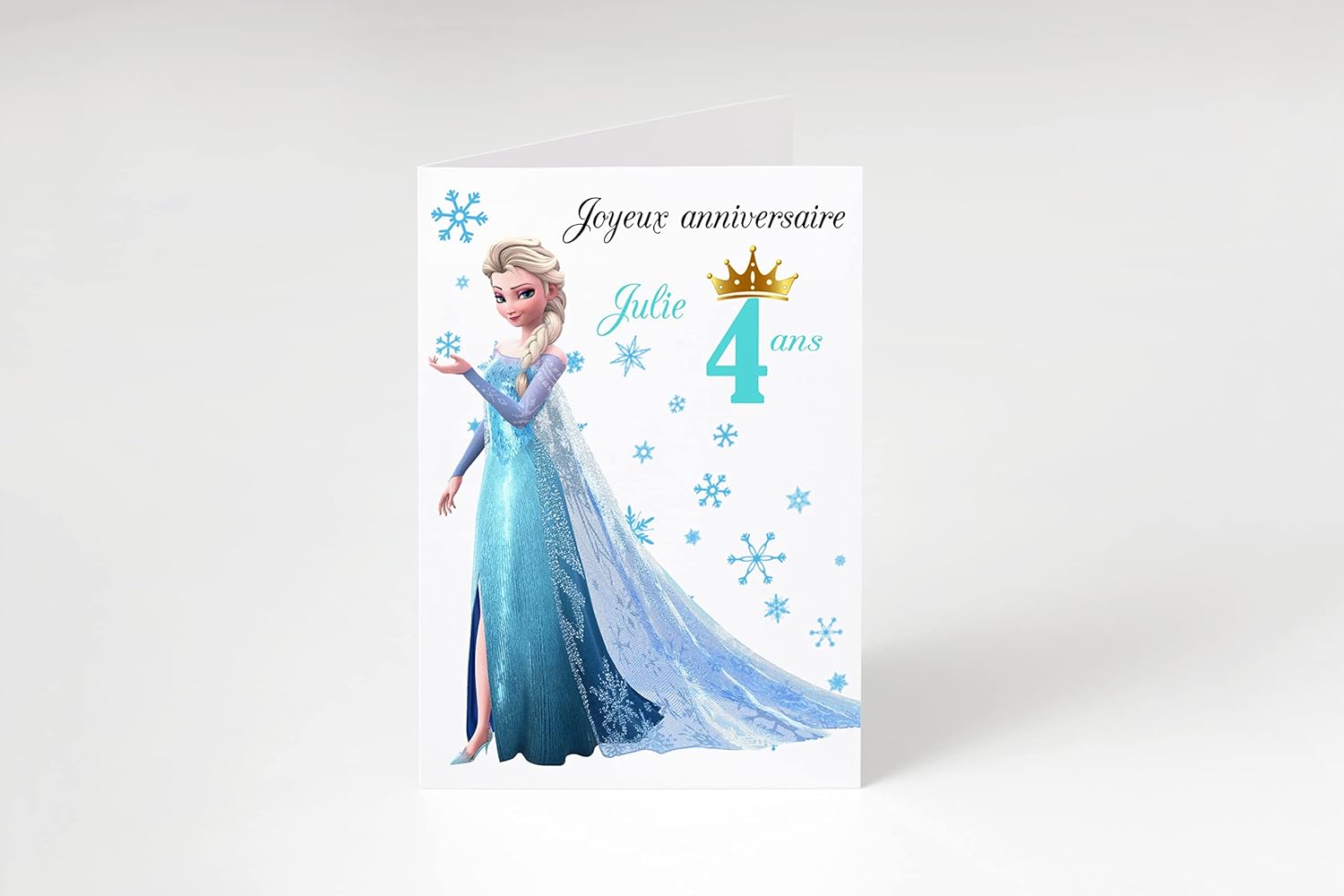 Carte joyeux anniversaire reine des neiges fille 1 an, 2 ans, 3 ans, 4