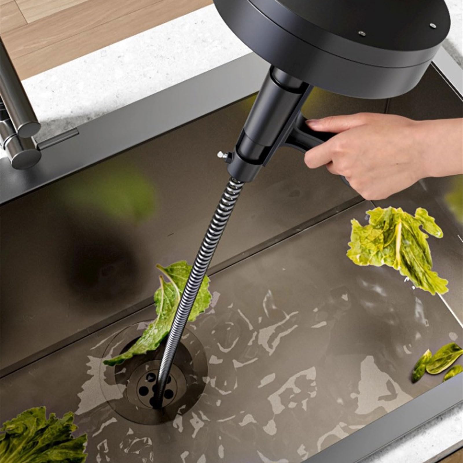 Robuster Manueller Abflussreiniger Mit Stahlfeder Für Küchenspüle Badezimmer Toilette Verstopfungsentfernung Ergonomisches Griffdesign Handlicher Rohrreiniger