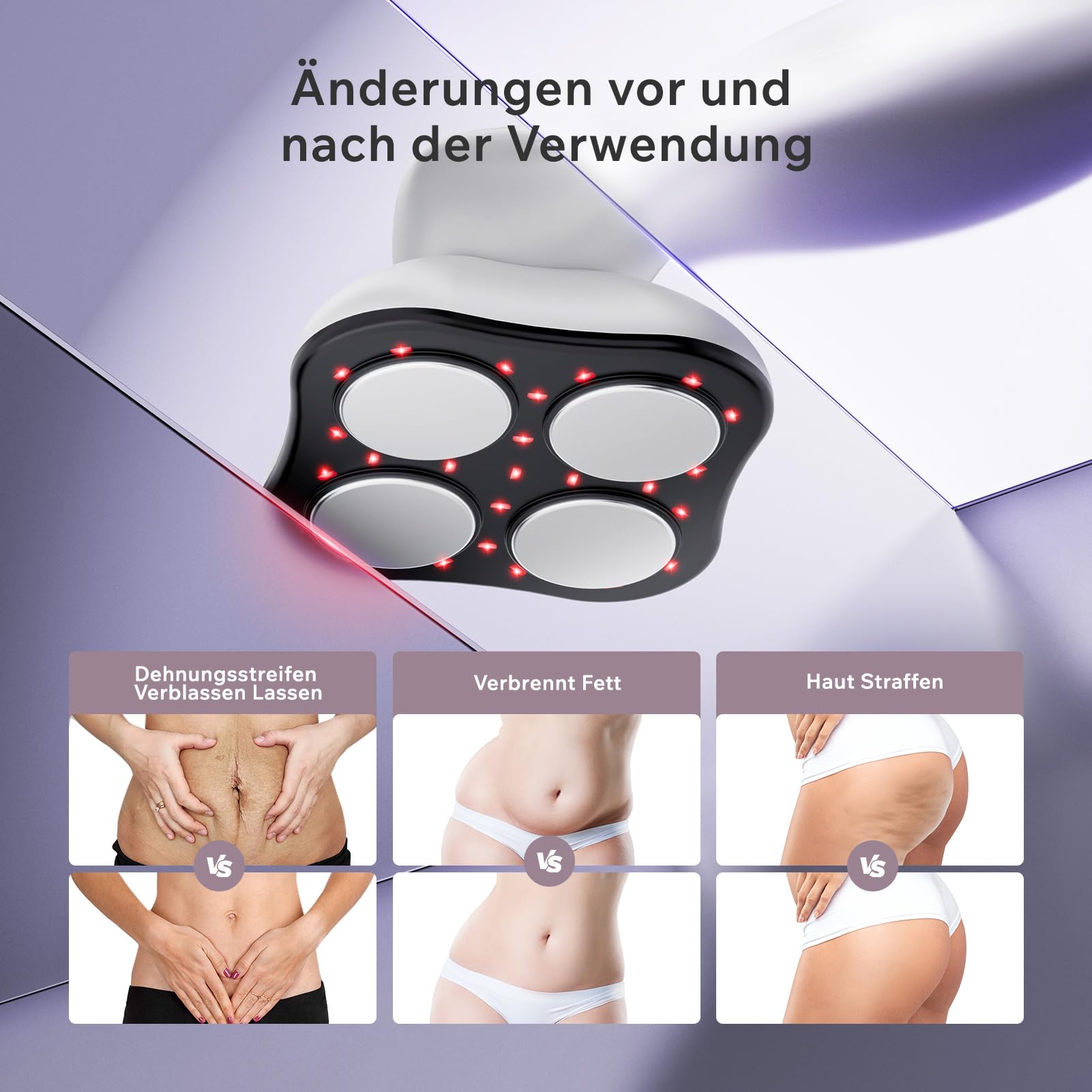 Cellulite Massagegerät Massage Lipödem Massagegerät Anti, Nachgewiesene Wirksamkeit, kabelloses Unisex Massager für Taille, Bauch, Gesäß, Arme, Beine, Rücken (Weiß)