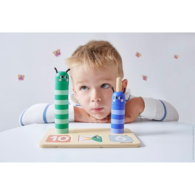 Foto 6 de 8 de Janod - Gama Pedagogía - Componer y Comparar Números - 23 Accesorios de Madera FSC + 33 Cartas
