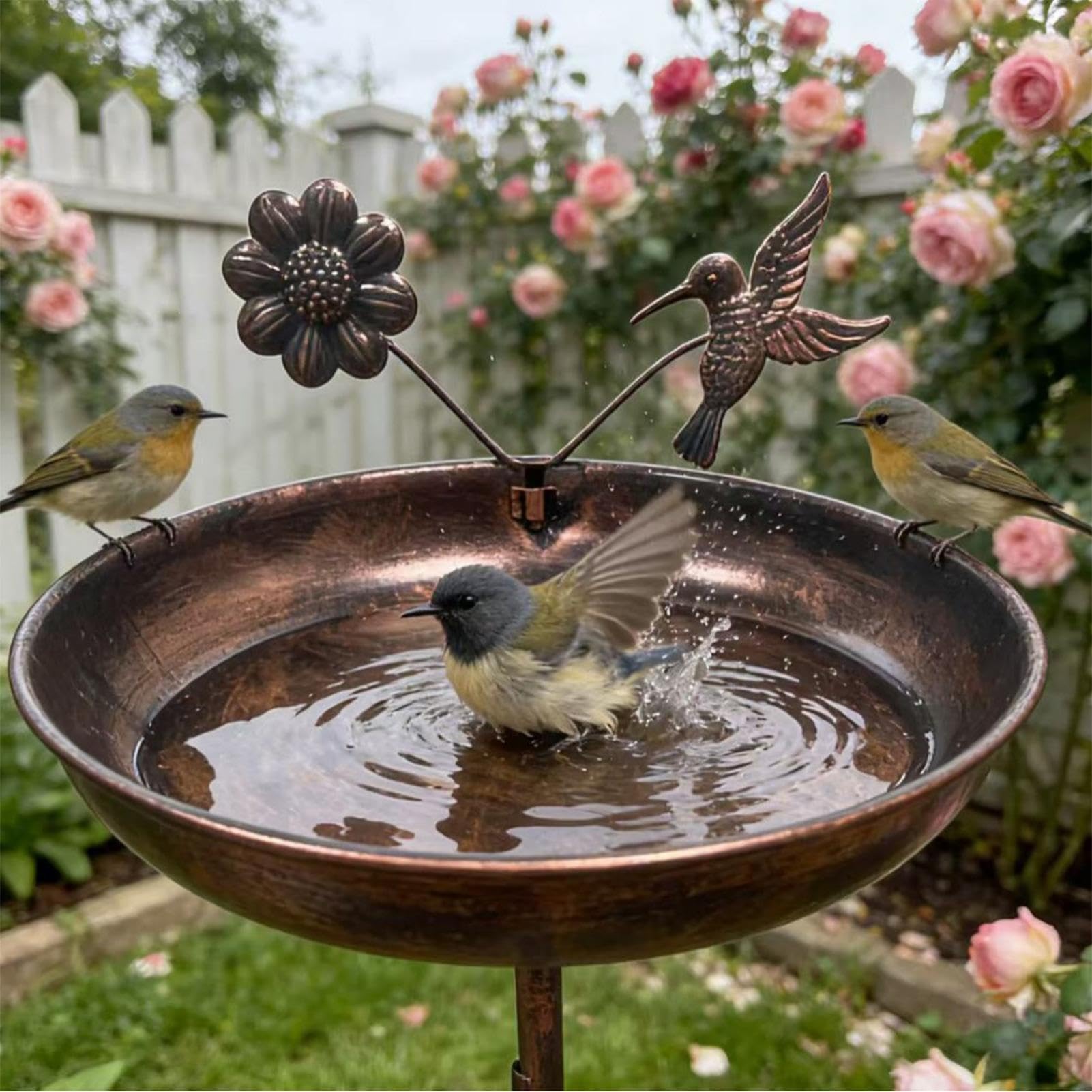 Bagno Di Da Giardino Esterno | Abbeveratoio per in metallo 83,8 cm - D'Acqua Per Con Picchetto | per colibrì e in giardino cortile la fattoria sulla terrazza e