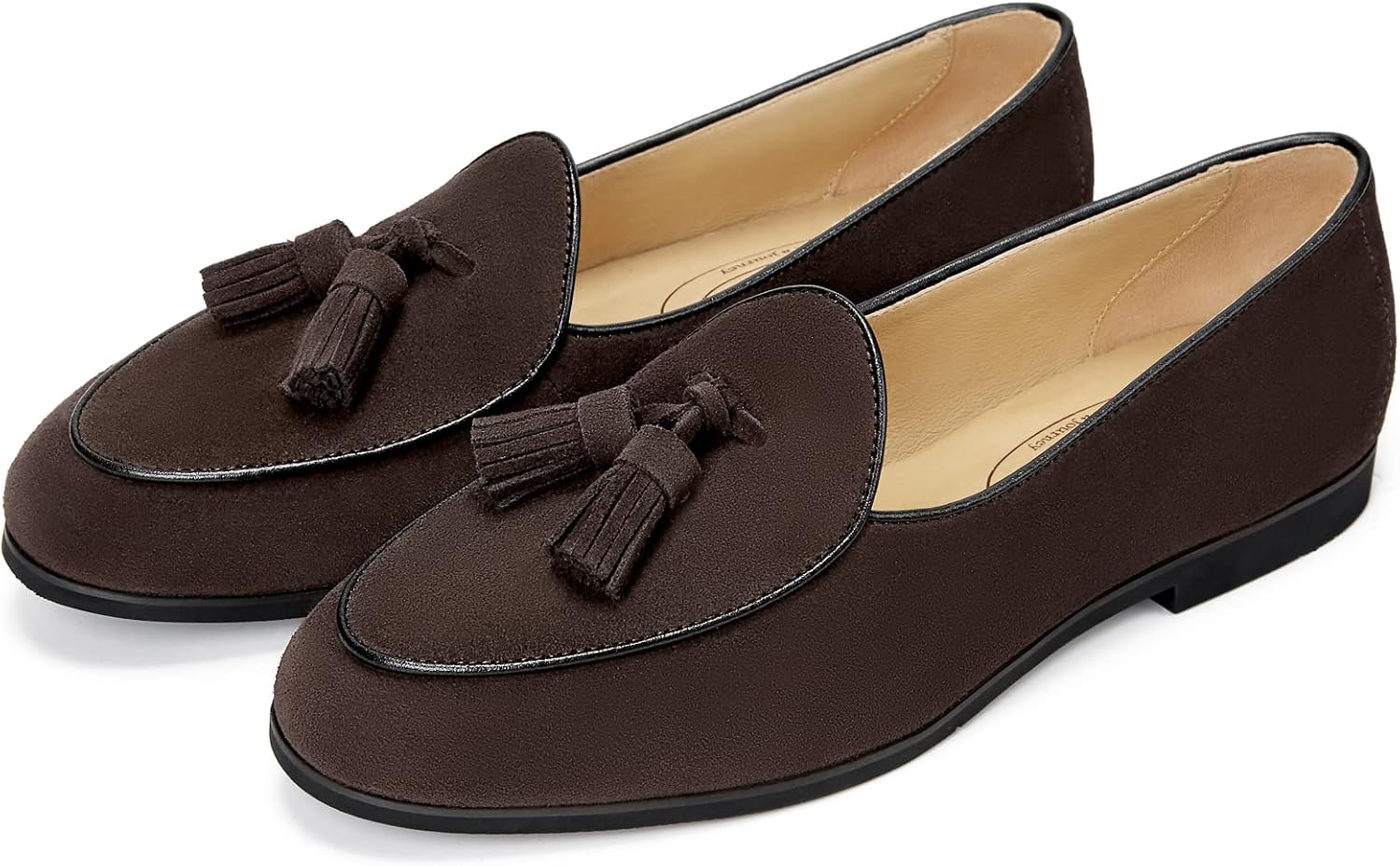 Journey West Suede Tassel Loafer for Women Slip-on Belgian Penny Loafers Shoes for Women in Many Colors image 2