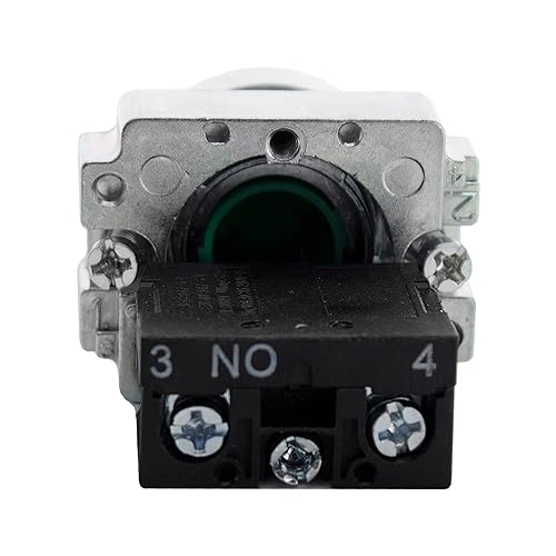 Miniatura 3 de Botón pequeño con cabeza plana, NO - OnOff, StartStop, interruptor momentáneo de reinicio automático para equipos domésticos e industriales (verde)