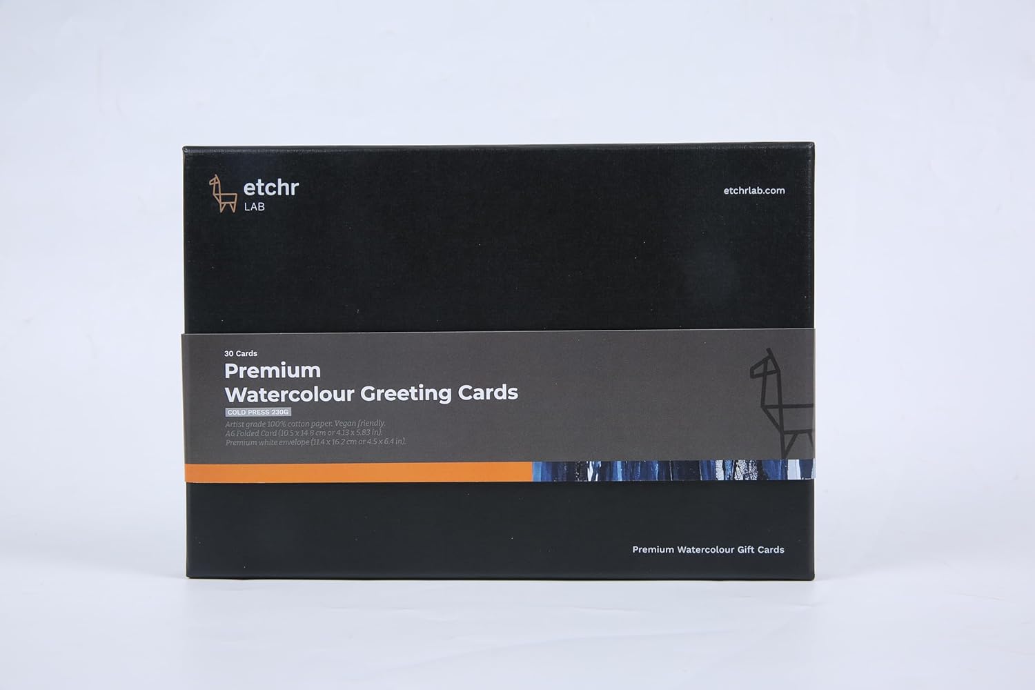 ETCHR Watercolor Greeting Cards - Professional Artist Grade 100% Cotton Cold Press Watercolor Paper - Pack of 30 Cards - Vegan-Friendly