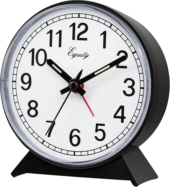 Equity 14075 Black Analog Wind-Up Alarm Clock