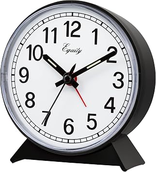 Equity 14075 Black Analog Wind-Up Alarm Clock