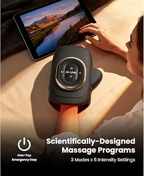 BOB AND BRAD Hand Massager with Heat and Compression, Individual Fingers