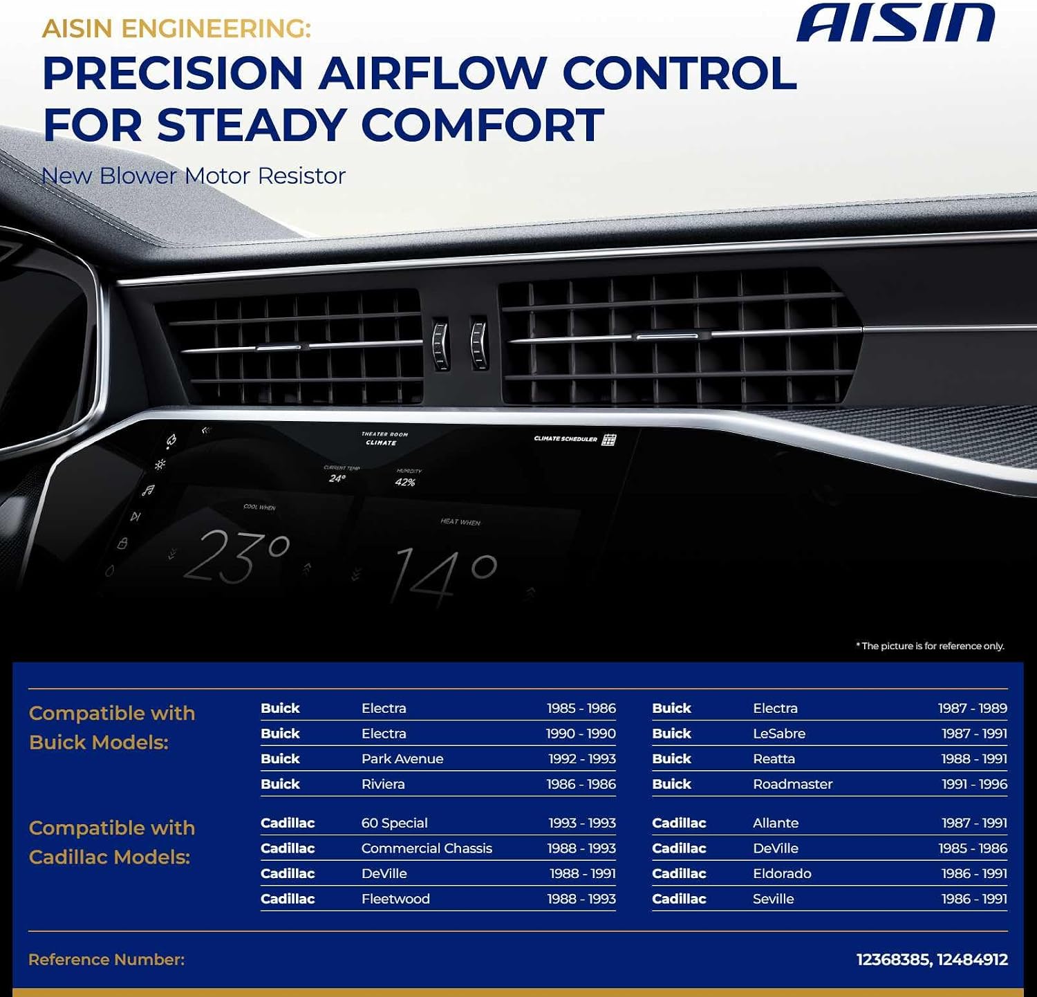 AISIN AFTERMARKET BMRGM-00189 HVAC Blower Motor Resistor - Compatible with Buick Reatta 1988-1991, Electra 1985-1990, LeSabre 1987-1991, Riviera 1986, Roadmaster 1991-1996, Oldsmobile 98 1990-1993