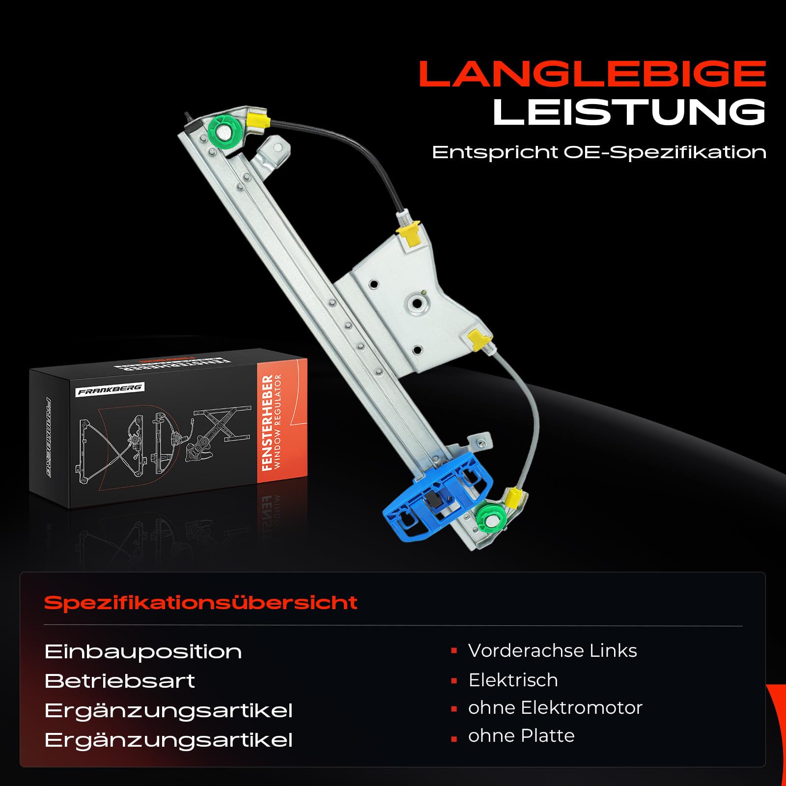 Frankberg podnośnik do okien mechanizm podnośnika szyby bocznej uchwyt na okno silnik elektryczny podnośnik szyby mechanizm podnośnika szyby Zamiennik # 350103173100