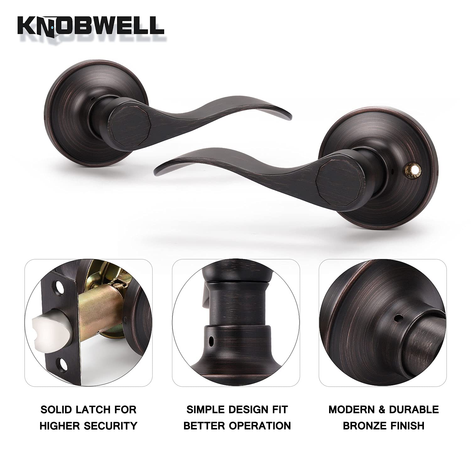 KNOBWELL Rubbed Bronze Door Handles - Modern Style -4 KNOBWELL Rubbed Bronze Door Handles - Modern Style -4