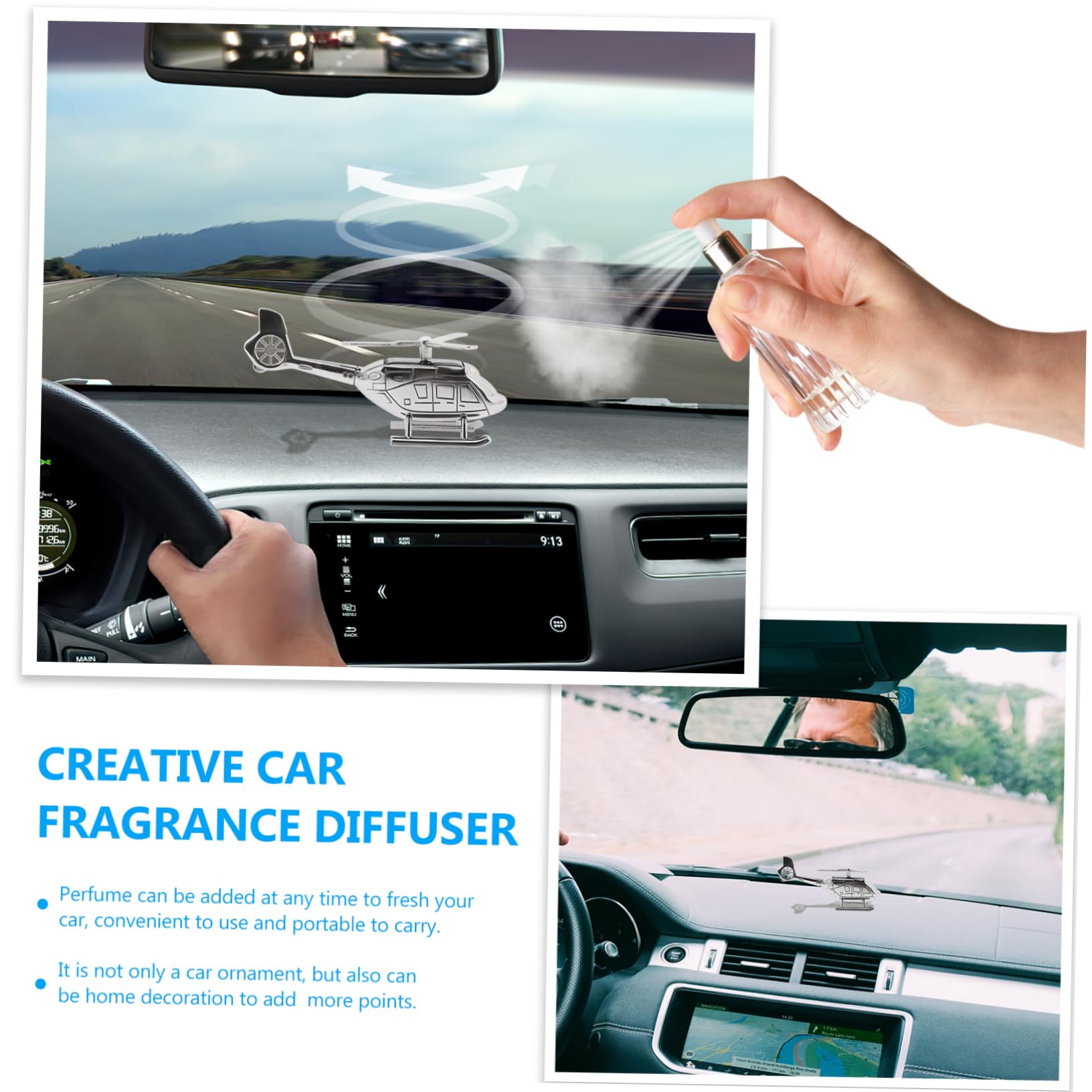 iplusmile 2stücke Solarbetriebener Helikopter Duftdiffusor Für Auto Kreatives Aromatherapie Ornament Für Frische Luft Und Angenehme Atmosphäre Unterwegs