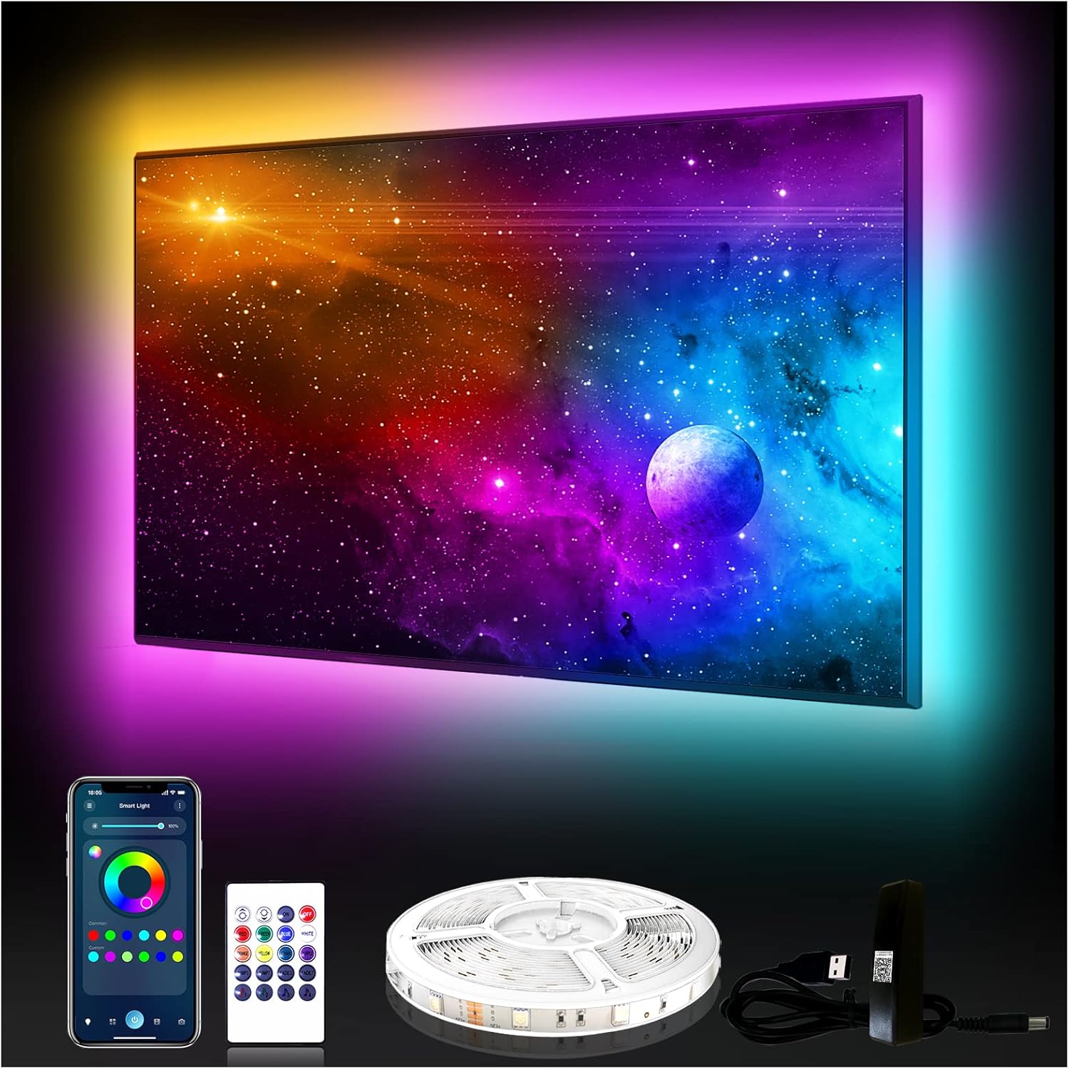 DAYBETTER TV LED Backlights, 8.2ft TV Light Strip for