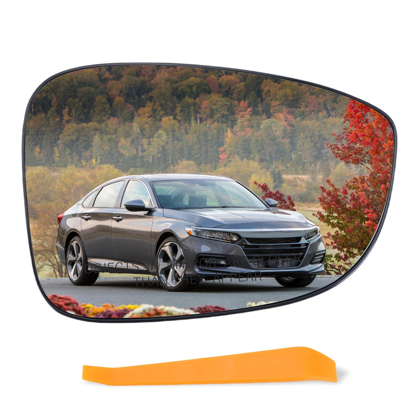 Lqito Right Passenger Side Mirror Glass w/backing plate(Non-Heated) Compatible with 2018 2019 2020 2021 2022 Honda Accord,(with a tool), Replace#76203