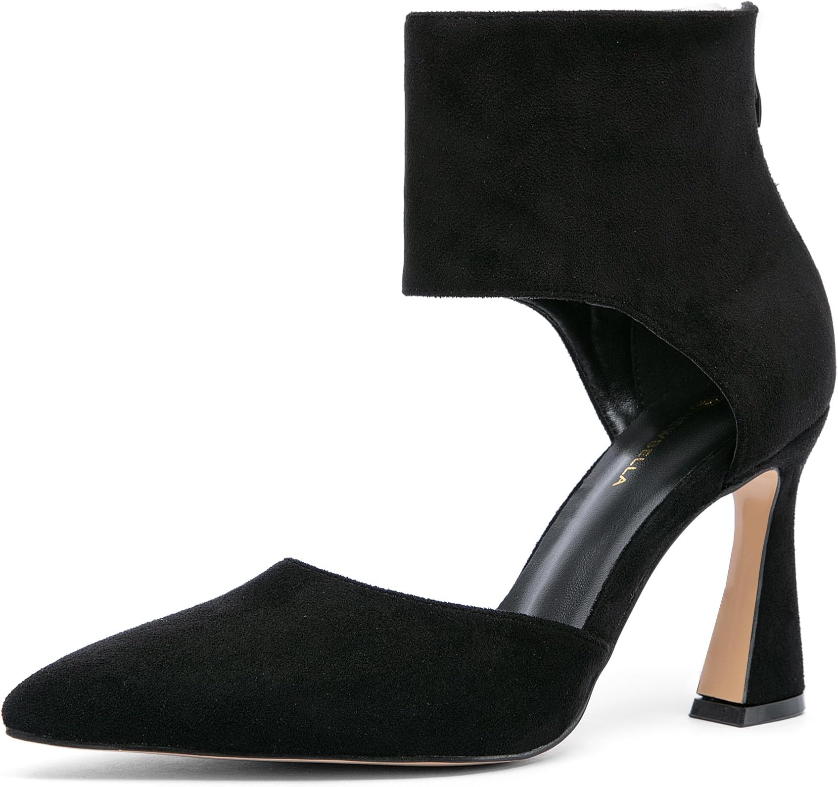 Women's Retro Kitten Sandals - Elegant Closed Toe Heels with Breathable Mesh Knit Upper, Elastic Heeled Pumps for Daily Outfits