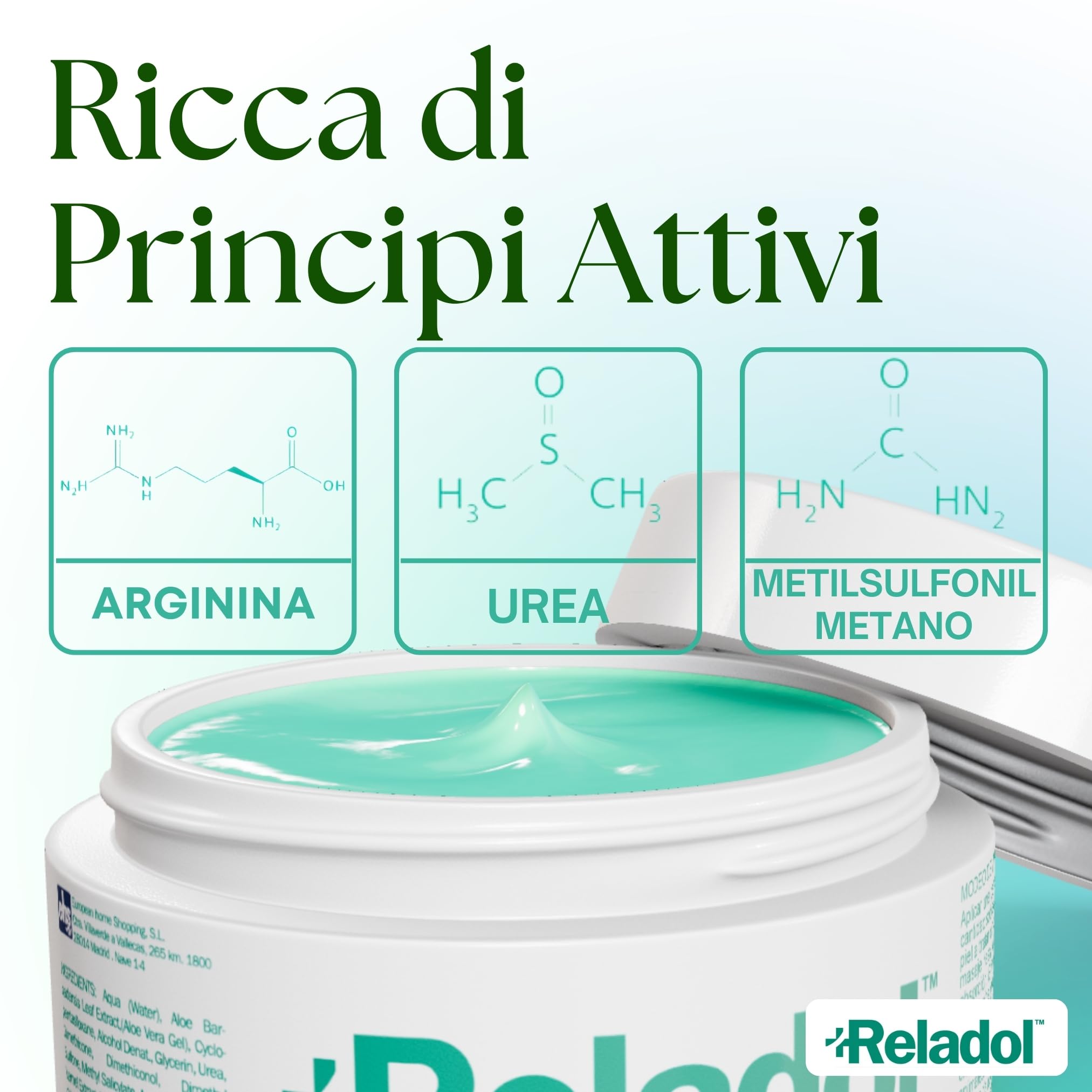 Reladol - Crema Effetto Riscaldante 100 ml, Gel per Massaggio e Recupero Muscolare Pomata Anti Dolori con Aloe Vera per Muscoli e Gambe del Corpo Attività Antalgica Miorilassante