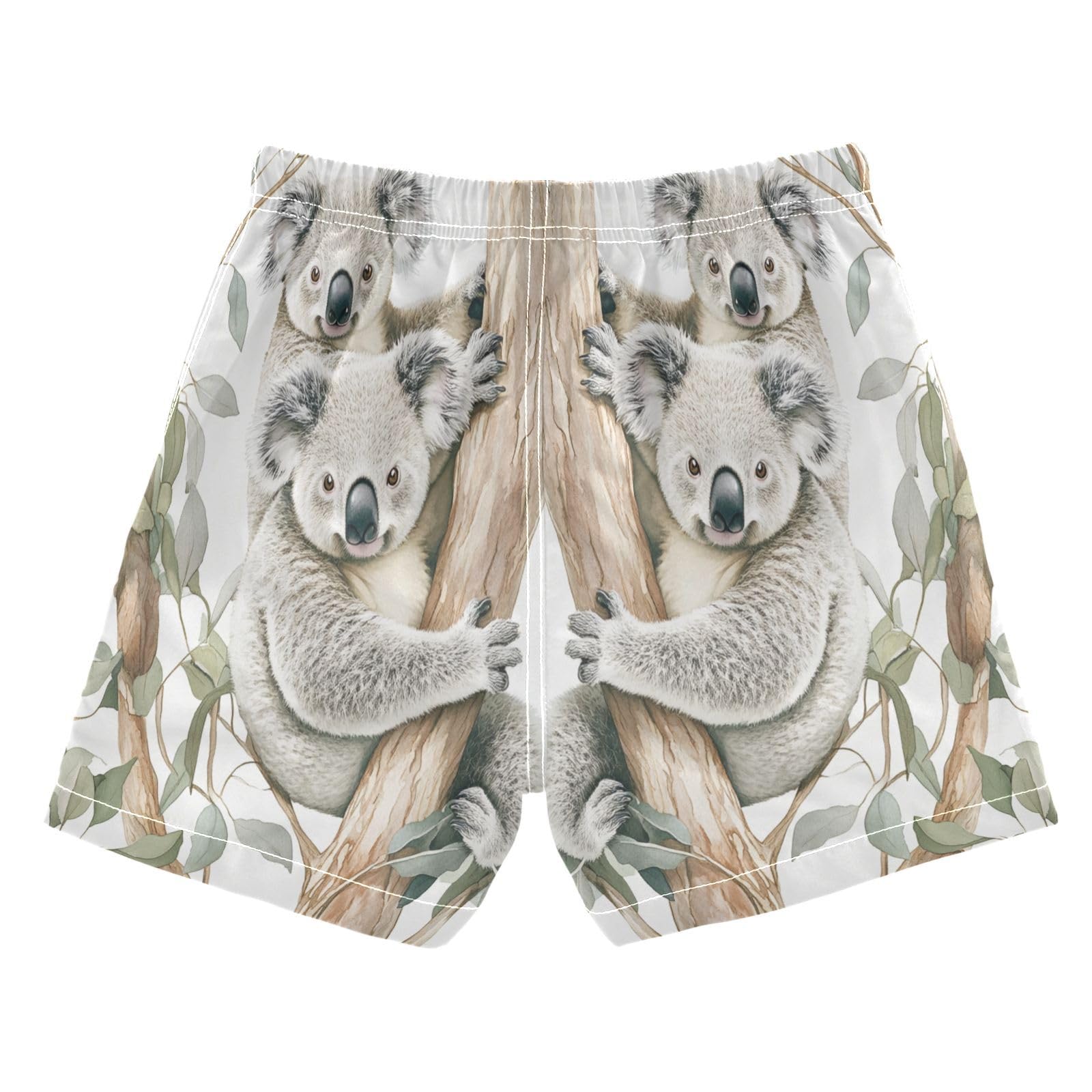 Jucciaco Boys Beach Board Shorts Koala Animal Cool Quick Dry Swim Trunk Swimwear for Kids Multicolor