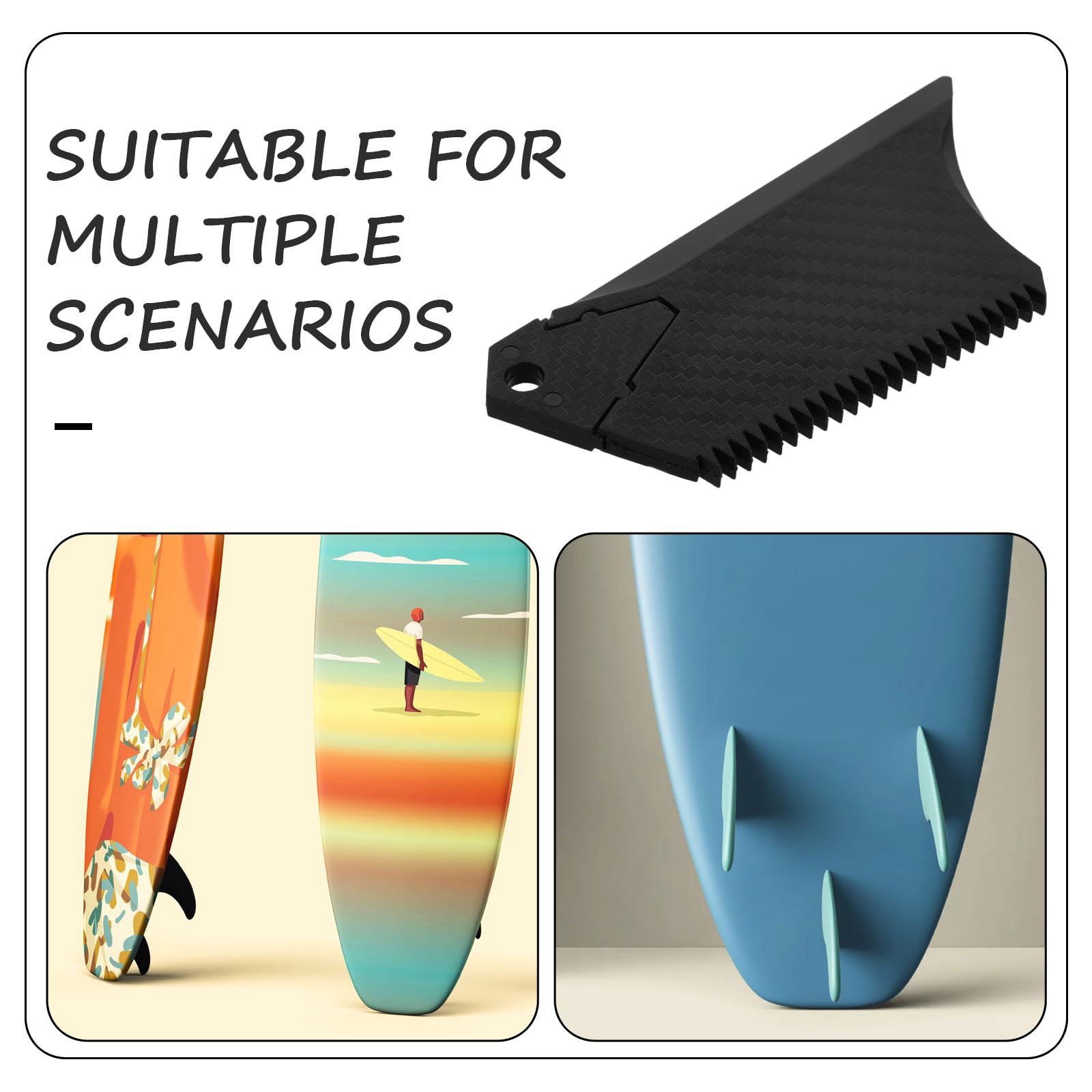 Toddmomy Tabla de Surf Cera Peine, Peine Limpiador De Cera para Tablas De Surf Raspador con Llave De Aleta Herramienta De