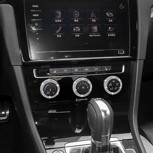 Miniatura 7 de TOMALL Fundas brillantes para perilla de aire acondicionado compatibles con VW Atlas Tiguan Passat CC consola central de aire acondicionado,