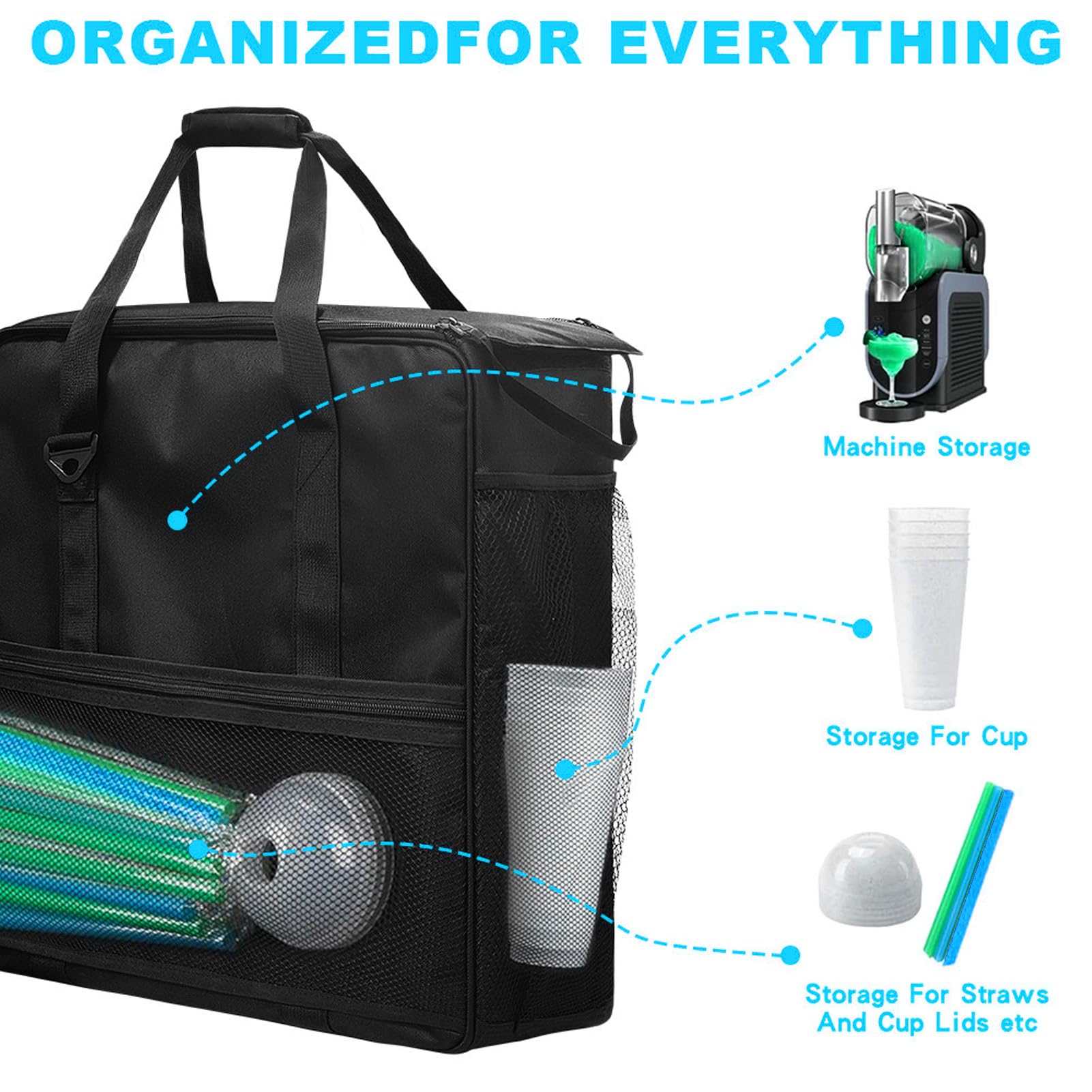 Borsa Frullato Ghiaccio, Tela Oxford con Tracolla per Viaggio