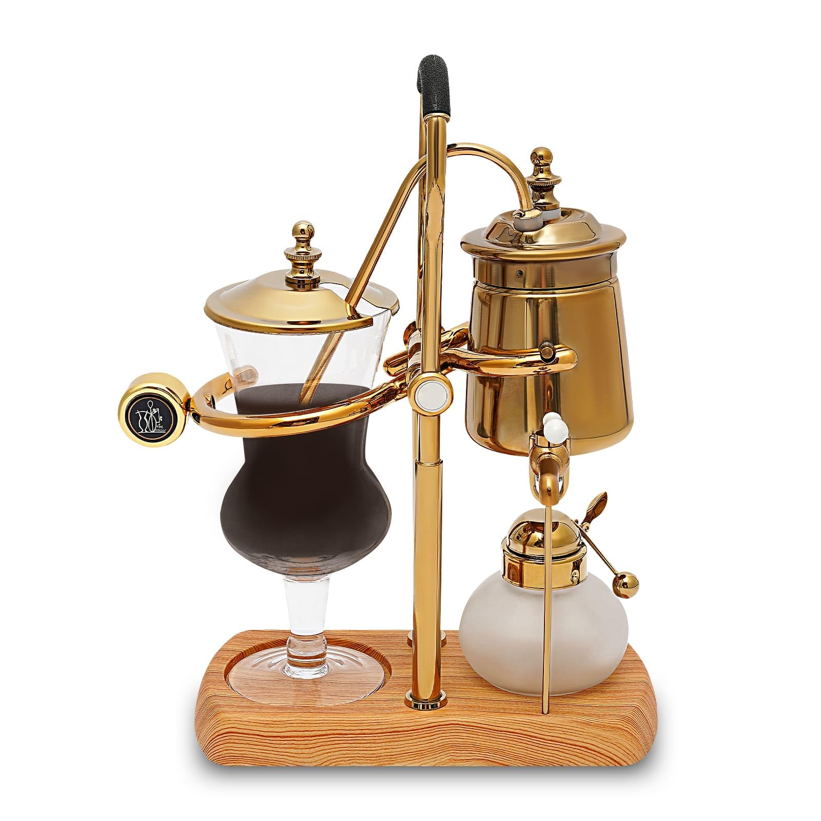 Machine à Café à Siphon d’équilibrage, Cafetière Royale Belge Doré, Style Vintage et Élégant, Capacité 400ml