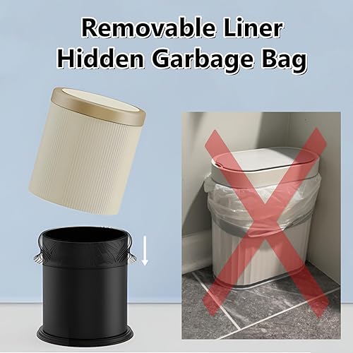 Miniatura 2 de URALFA Cubo de basura pequeño con tapa, sensor de movimiento de 2.8 galones, papelera de oficina para escritorio cercano, cubo de basura eléctrico