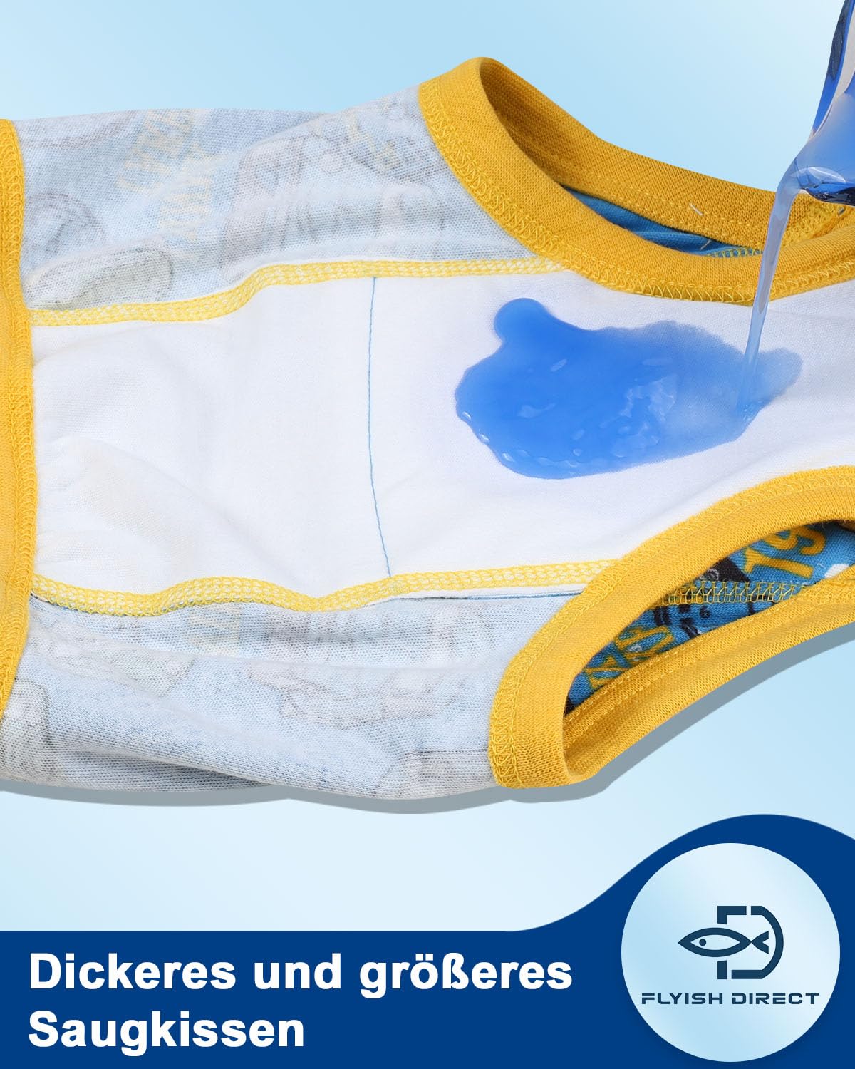 FLYISH DIRECT Töpfchentrainingshose, 100 % Baumwolle, saugfähige Trainingsunterwäsche für Kleinkinder, Jungen und Mädchen, 6 Packungen, wiederverwendbare Töpfchenhose, 9 Jahre, Tier & Auto