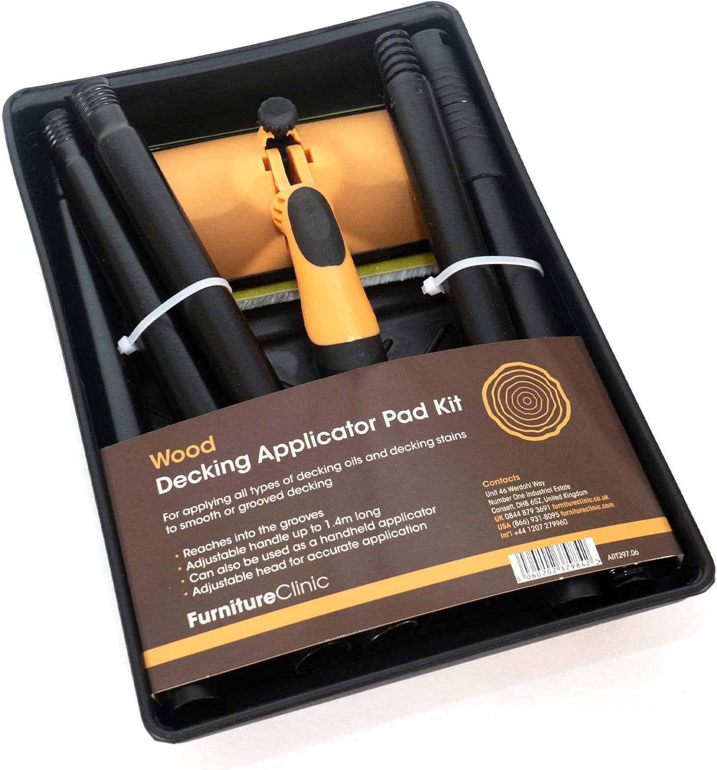Decking Applicator Pad Kit - for Applying Decking Oils and Decking Stains to Smooth or Grooved Decking.
