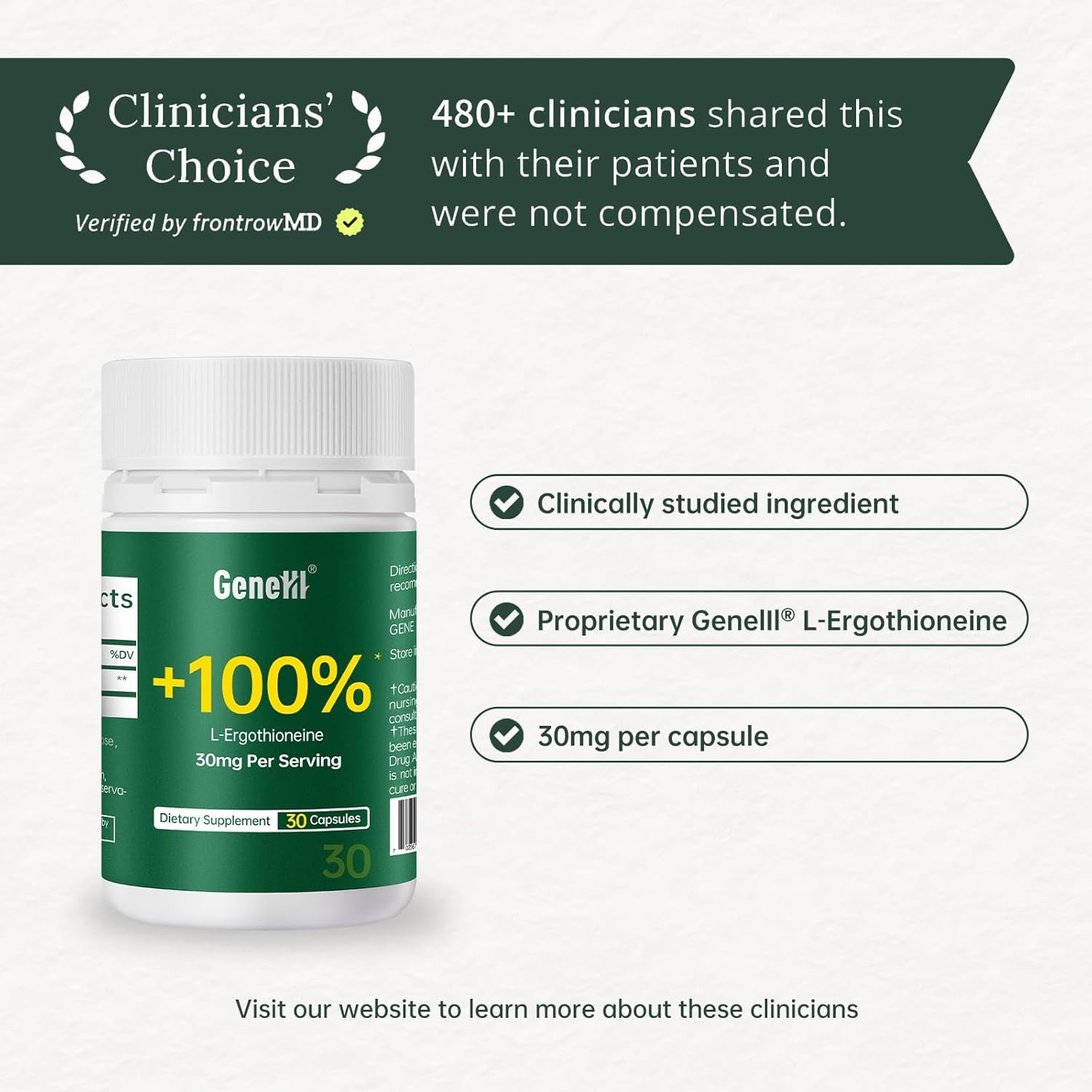 L-Ergothioneine Supplement 30mg - Fermentation-Based 99.99% Purity Antioxidant - Clinically Studied to Support Longevity, Restful Sleep & Healthy Aging - Vegan & Non-GMO - 30 Capsules
