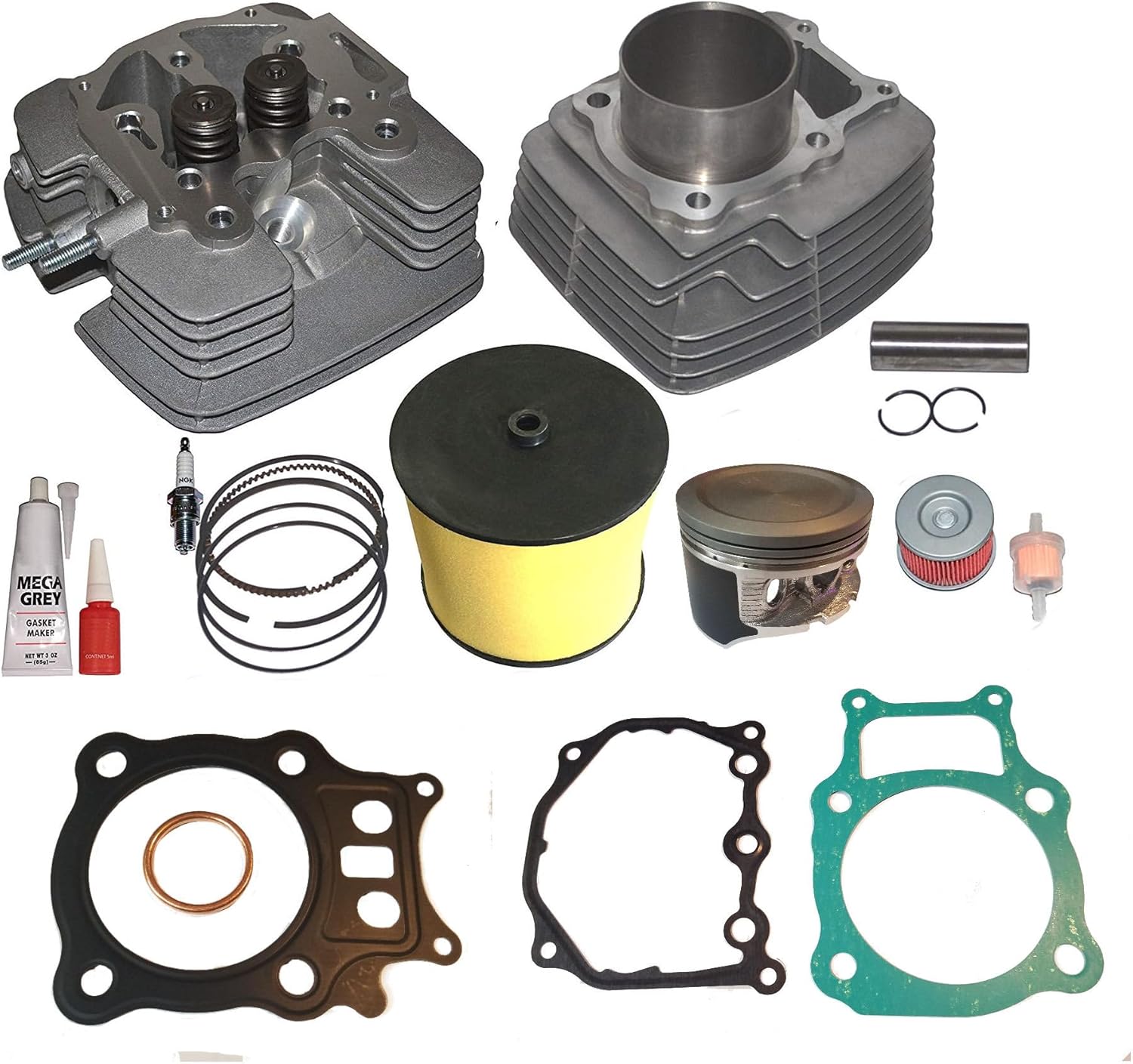 Replacement Fits Honda Rancher Trx350 TRX 350 Big Bore 355cc Cylinder Head Piston Kit 2000 2001 2002 2003 2004 2005 2006