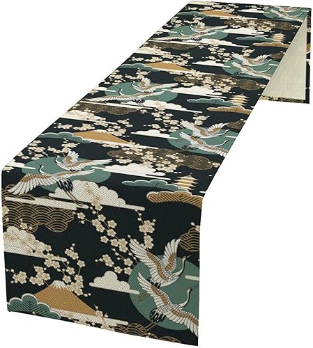 Miniatura 19 de Camino de mesa floral retro de los años 70, camino de mesa de flores de margarita naranja hippie para fiesta de cumpleaños, cocina retro comedor