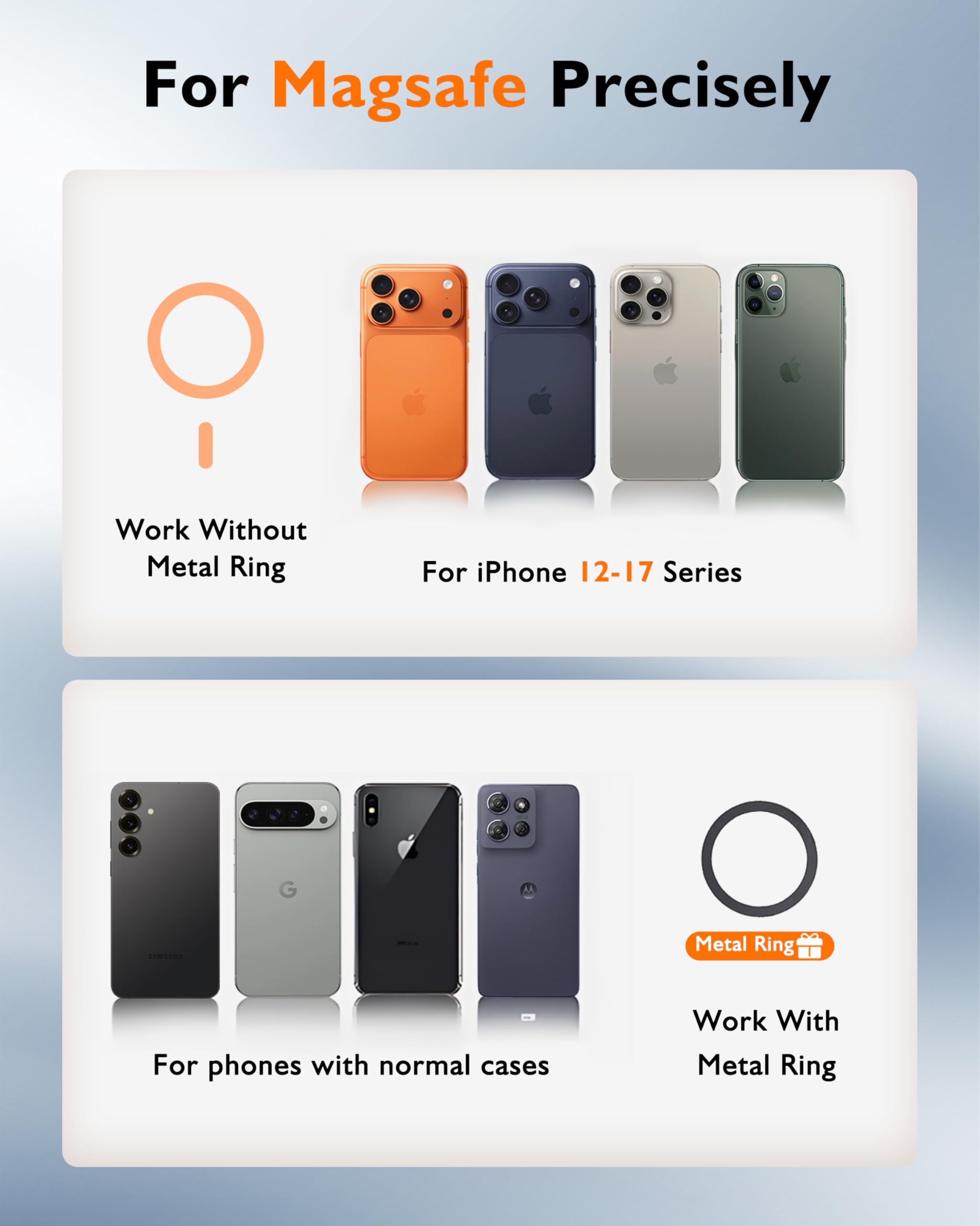Supporto magnetico per telefono per palestra, manubrio della bicicletta, tapis roulant, carrello da golf, passeggino e carrello della spesa, supporto girevole a 360°, in silicone, compatibile