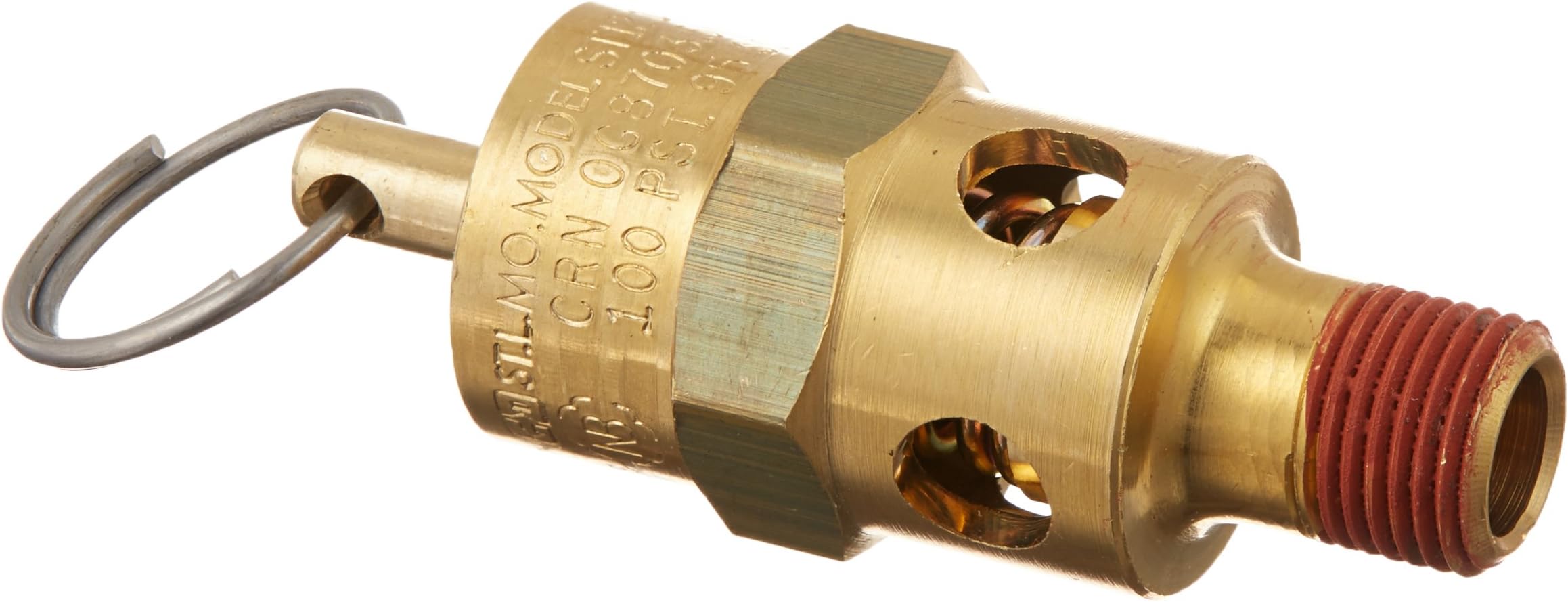 Control Devices ST2512-1A100 St25121A100 St Series Brass Soft Seat Asme Safety Valve, 100 Psi Set Pressure, 1/8 Male Npt