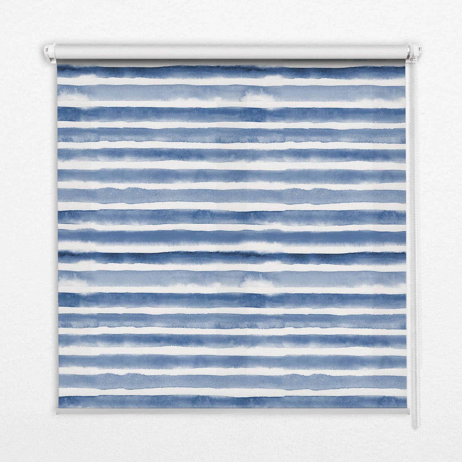 Store enrouleur perméable 50x50cm à rayures bleues peintes sans perçage Tulup