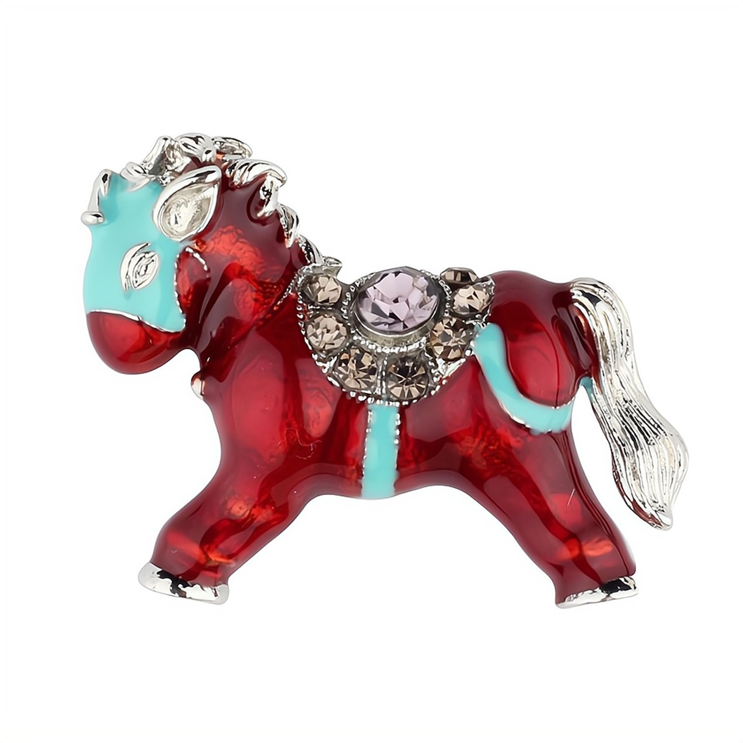 Panjatan Red Pony Elegance Horse Brooch with Crystal Accent | Unisex Accessory | Metal Enamelled | Gift Worthy (B0CJJWLQ7B) Amazon Price History, Amazon Price Tracker
