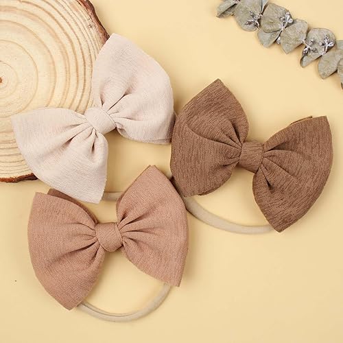 Miniatura 4 de Diadema elástica de nailon hecha a mano de 4.5 pulgadas para bebé, paquete de 19 unidades, accesorios para el cabello para recién nacidos, niños