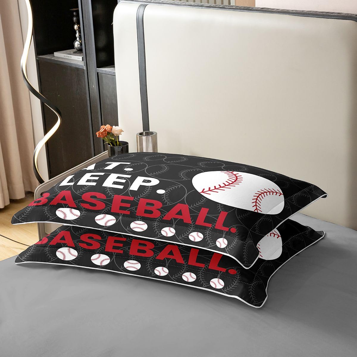 Homewish Dzieci Baseball Gry Softball Motyw Pościel Pojedyncza Czarna Szara Bawełniana Poszwa Na Kołdrę Zestaw Sport Gry Wzór Kołdra Poszwa Mężczyźni Nastolatki Ciepłe Miękkie Zestawy Pościeli