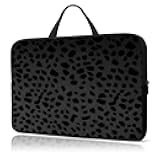 Laptop Sleeve Case 15 Inch, with Handle Computer Shockproof Protective Soft Cover Case,Black Leopard Print