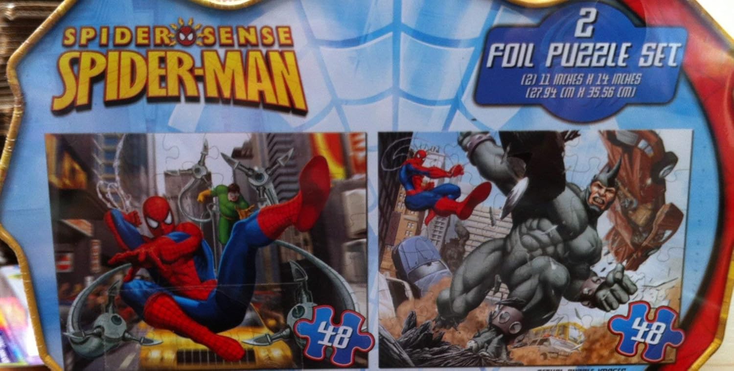 Spiderman Collector Tin with 2 Foil Puzzles