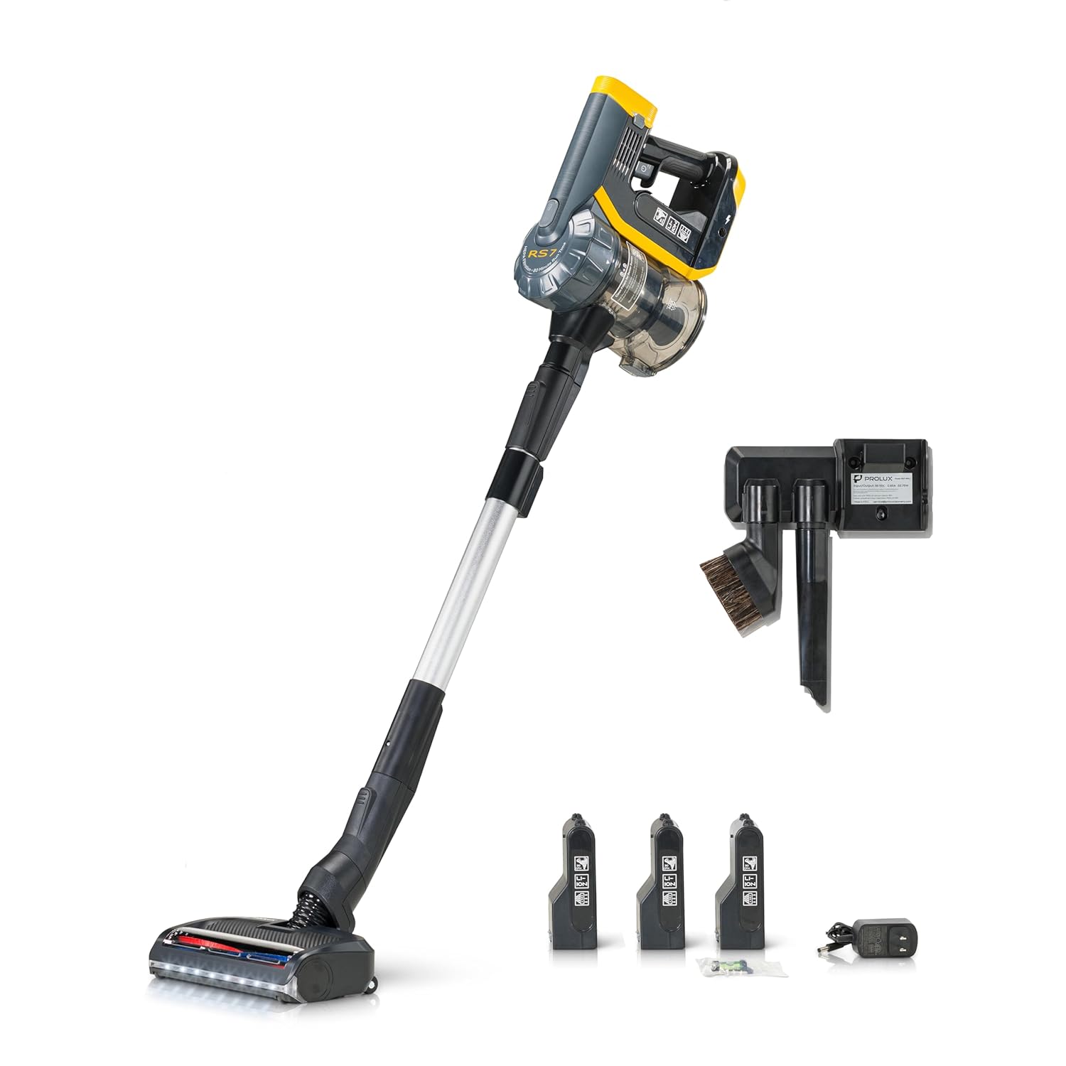 Prolux RS7 PRO Cordless Handheld Stick Vacuum for Professsional Home and Office Cleaning with Three Batteries