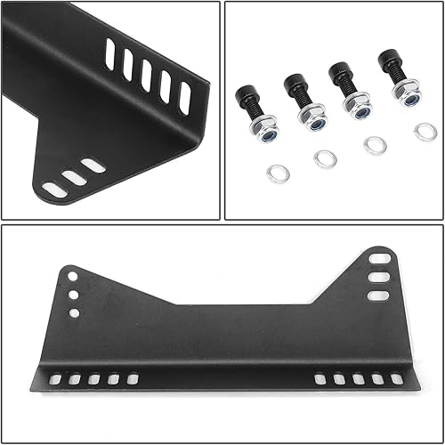 Miniatura 4 de NRG Innovations NRG-RSC-100MB - Kit de soporte de montaje lateral ajustable para asiento de carreras, cubo de acero suave, recubrimiento en polvo