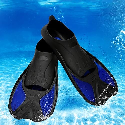 Miniatura 3 de Aletas de entrenamiento de natación de silicona, aletas de viaje, tamaño de viaje, aleta corta para hombres y mujeres, buceo, aletas de piscina