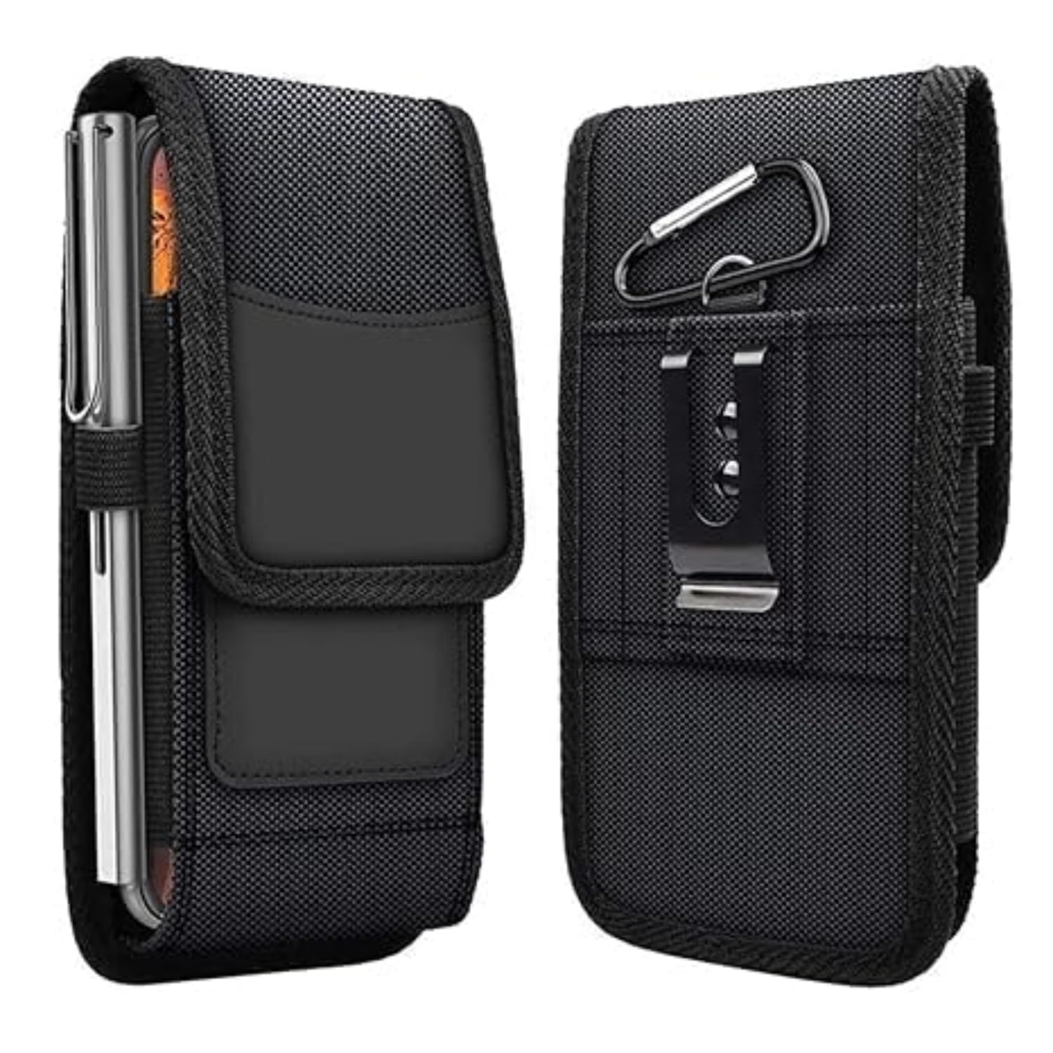 Phone Holster for Men – 6.8” Nylon Belt Clip Pouch with Card Holder | Mobile Purse Holster Case for All Phones – Large Capacity, Durable & Lightweight (Black, XXL) Phone Holster for Men – 6.8” Nylon Belt Clip Pouch with Card Holder | Mobile Purse Holster Case for All Phones – Large Capacity, Durable & Lightweight (Black, XXL)