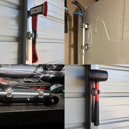 Vista 6 de MUTUACTOR Soportes magnéticos para escobas, 2 piezas de clips magnéticos resistentes a la rotura para montaje en pared, sin perforación, ganchos