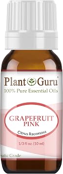 Pink Grapefruit Essential Oil 10 ml 100% Pure Undiluted Therapeutic Grade Cold Pressed from Fresh Grapefruit Peel, Great for Aromatherapy Diffuser, Relaxation and Calming, Natural Cleaner.