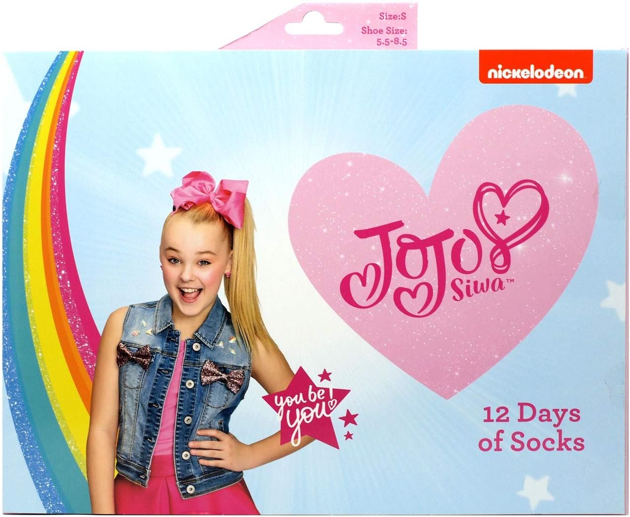 Viacom International12 Days of Socks JoJo Siwa, Kids Size Medium 9-2.5
