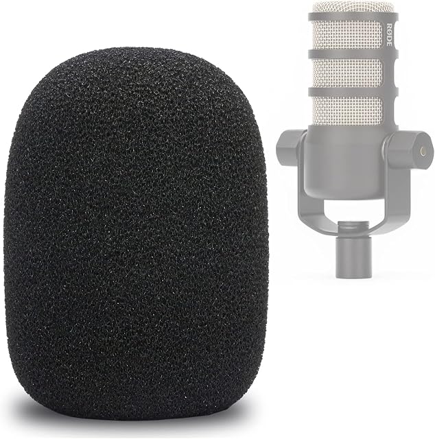 PodMic Pop Filter - piankowa osłona przeciwwiatrowa do mikrofonu Rode Podcasting do tłumienia spółgłosek wybuchowych.