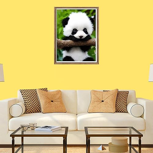 Miniatura 4 de Bimkole Kit de pintura de diamantes 5D, panda rojo, taladro completo, juego de bordado de diamantes de imitación, pintura con diamantes de