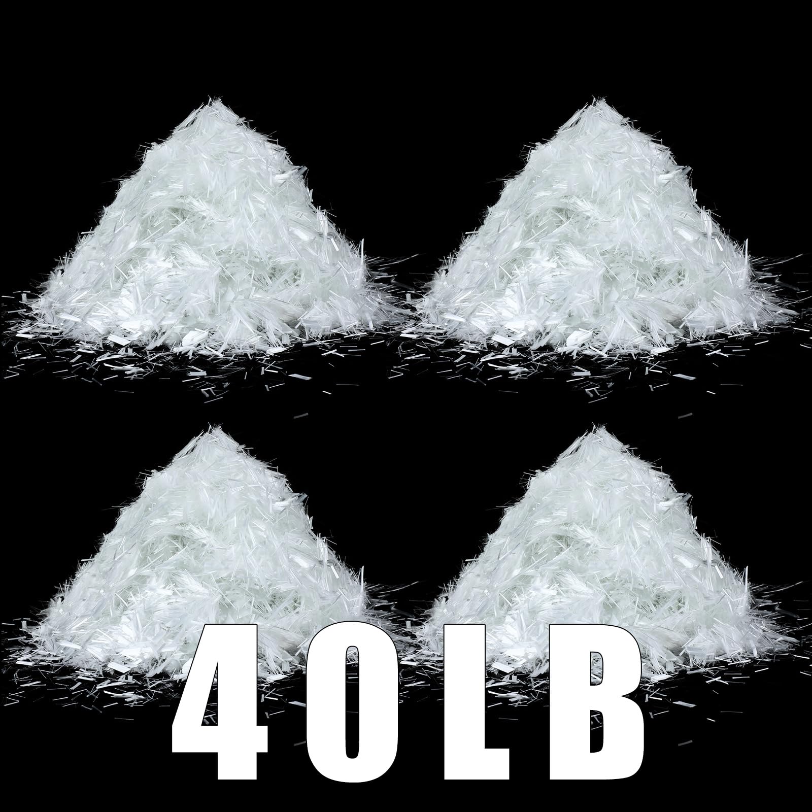 4 Pcs 10 Lb 3/4'' (19 mm) Fiberglass for Concrete Cement Mortar Mix, Reinforcement Anti Seepage Anti Cracking White Fibers Fiberglass for Concrete Building Walls Garden Floor