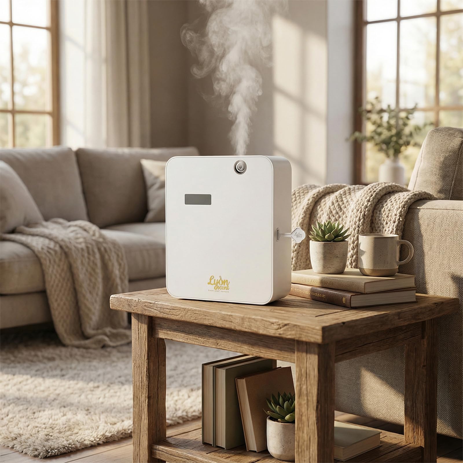 Lyon Scent Smart Machine Diffuser, Air Freshener Machine, Essential Oil diffuser for Home, Wifi connected perfume diffuser, (White)