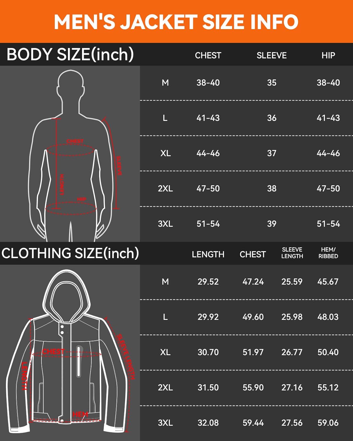 Heated Jacket for Men with Rechargeable Pack, Winter Windproof Electric Heating Coat Jackets with Detachable Hood - Image 8